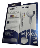 Fone De Ouvido Estéro Com Fio E Microfone Lelong LE - 0238 Branco