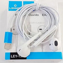 Fone de Ouvido com Fio para Iphone Cabo Lightning com Microfone Branco- LEHMOX LEY-1536