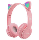 Fone de ouvido gatinho Cat ear Headphone bluetooth - Rosa